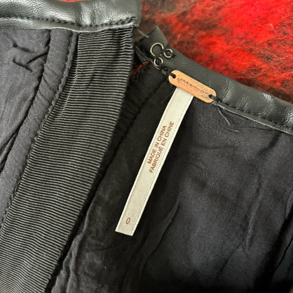 Free people red plaid mini skirt wool blend 0 - Picture 3 of 5